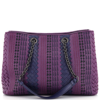Bottega Veneta Double Chain Tote Stitched Intrecciato Calfskin Medium