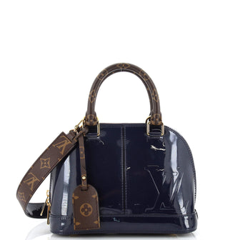 Louis Vuitton Alma Handbag Vernis with Monogram Canvas BB