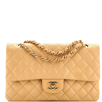 Chanel Vintage Classic Double Flap Bag Quilted Lambskin Medium