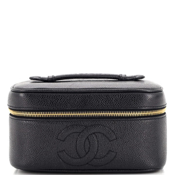 Chanel Vintage Timeless Cosmetic Case Caviar Medium