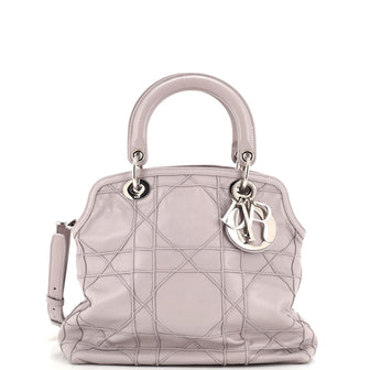 Christian Dior Granville Satchel Cannage Quilt Leather Small