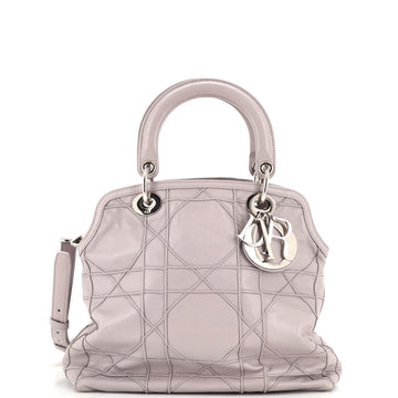 Christian Dior Granville Satchel Cannage Quilt Leather Small