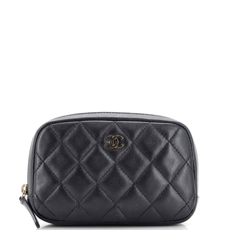 Chanel Curvy Cosmetic Pouch Quilted Lambskin Small