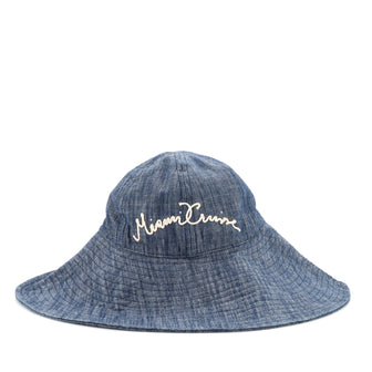 Chanel Sun Hat Embroidered Denim
