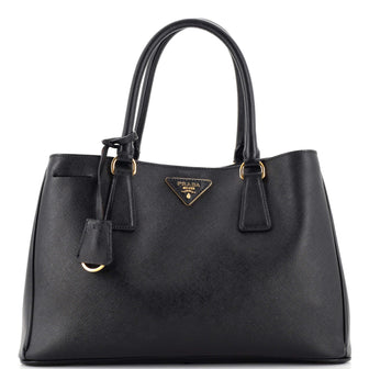 Prada Medium Galleria Saffiano-leather Tote Bag - Black