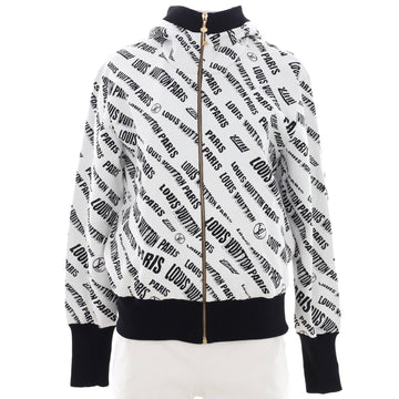Louis Vuitton Women's Slanted Signature Jacquard Zip Hoodie Viscose and Polyamide Blend