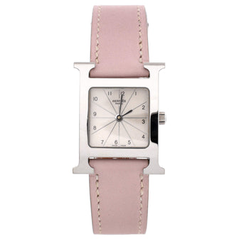 Hermes Heure H Quartz Watch Stainless Steel and Leather 21