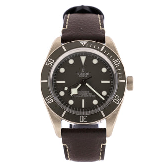 Tudor Heritage Black Bay Fifty-Eight Automatic Watch Sterling Silver and Leather 39