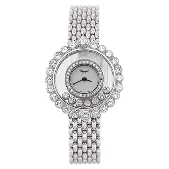 Chopard Happy Diamonds Quartz Watch White Gold with Diamond Bezel and Floating Diamonds 26