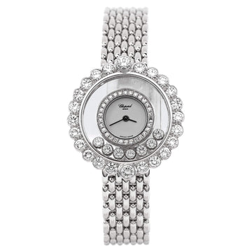 Chopard Happy Diamonds Quartz Watch White Gold with Diamond Bezel and Floating Diamonds 26