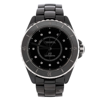 Chanel J12 Automatic Watch Ceramic and Stainless Steel with Diamond Markers 38