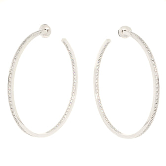 Cartier Inside Out Hoop Earrings 18K White Gold with Diamonds Large