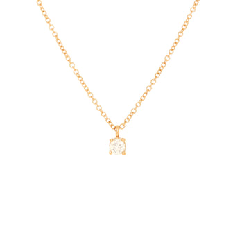 Tiffany & Co. Solitaire Pendant Necklace 18K Rose Gold with Diamond 0.12CT