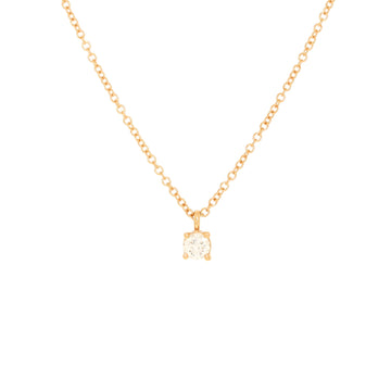 Tiffany & Co. Solitaire Pendant Necklace 18K Rose Gold with Diamond 0.12CT