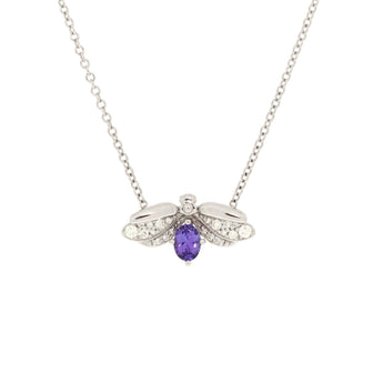 Tiffany & Co. Paper Flowers Firefly Pendant Necklace Platinum with Diamonds and Tanzanite Small