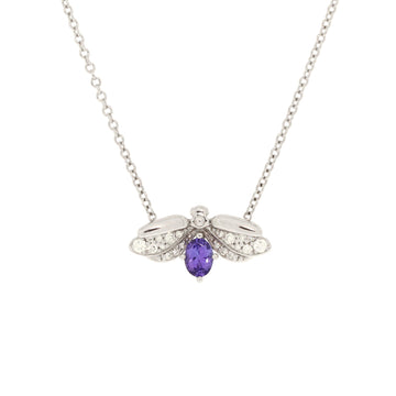 Tiffany & Co. Paper Flowers Firefly Pendant Necklace Platinum with Diamonds and Tanzanite Small
