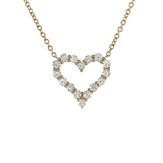 Diamond heart pendant in 18k rose gold, mini.