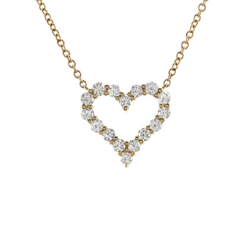 Tiffany & Co. Sentimental Heart Pendant Necklace 18K Rose Gold and Diamonds Small