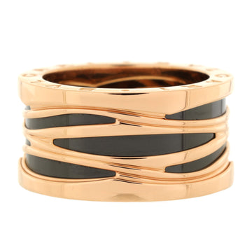 Bvlgari B.Zero1 Design Legend Zaha Hadid Four Band Ring 18K Rose Gold with Ceramic