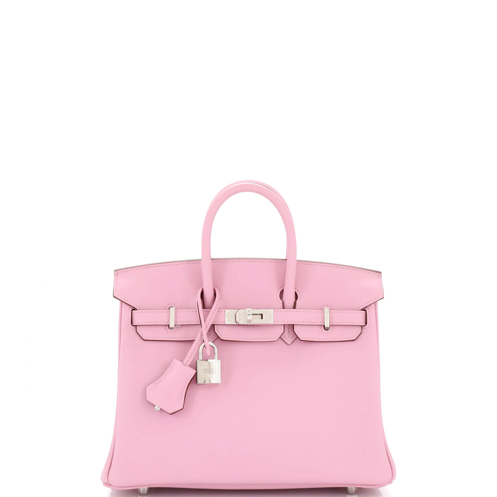 Hermes Birkin Handbag Pink Swift with Palladium Hardware 25 Pink 217940458