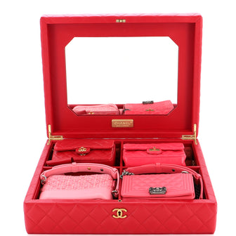 Chanel Success Story Set of 4 Mini Bags Leather and Tweed Pink 217940461