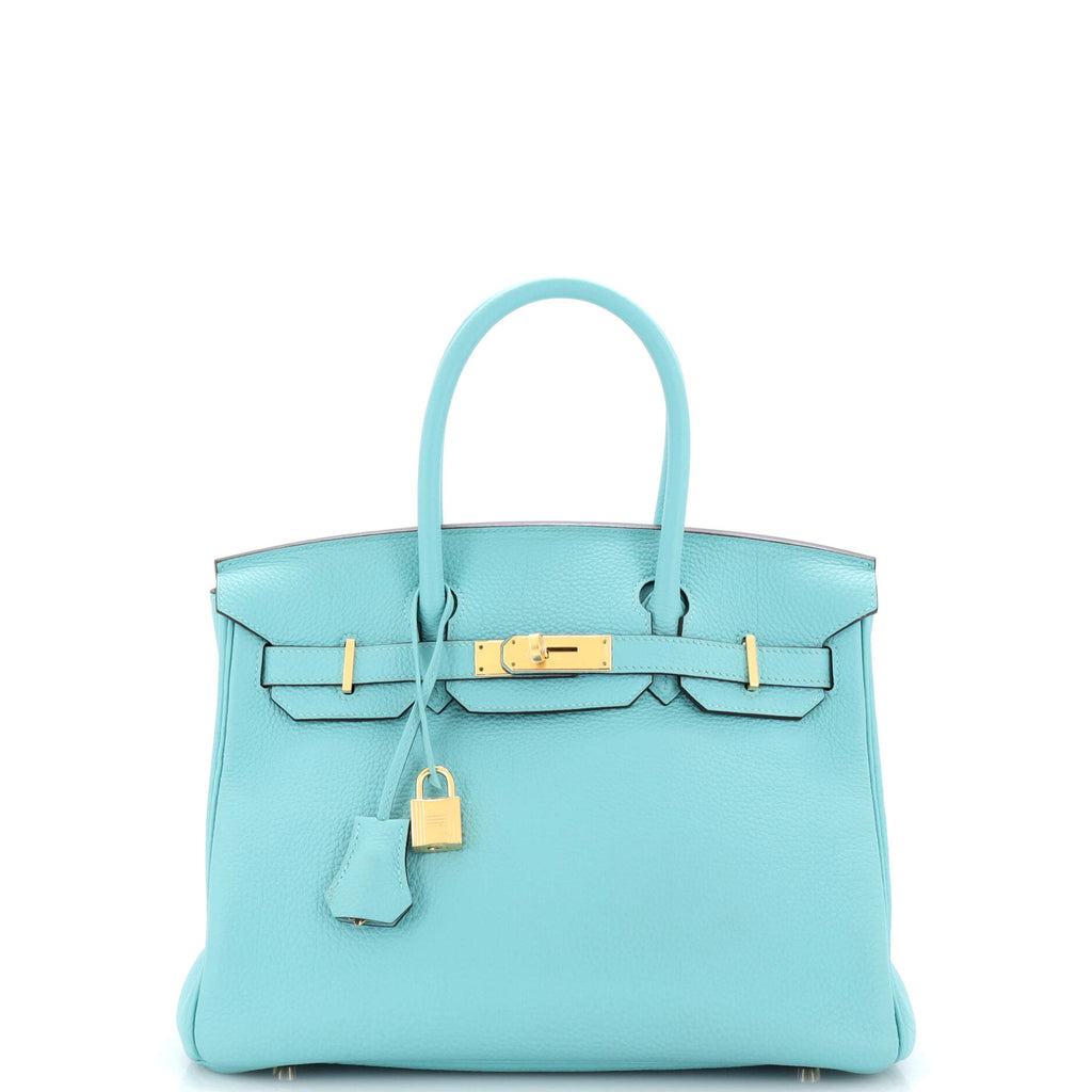 Hermes Birkin Handbag Blue Togo with Gold Hardware 30 Blue 217940462