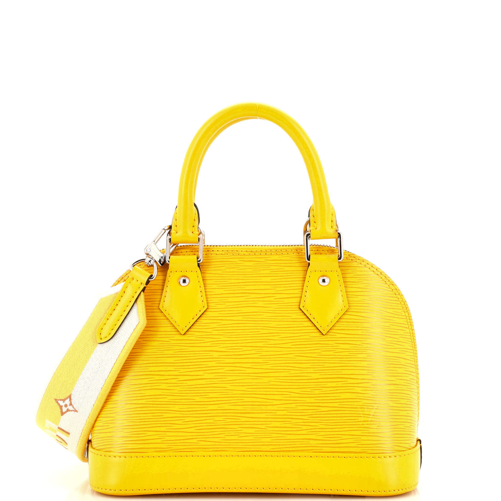 Louis Vuitton Alma Handbag Epi Leather with Logo Jacquard Strap BB Yellow  21794058