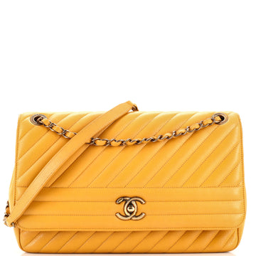 Chanel CC Flap Bag Diagonal Quilted Goatskin Large