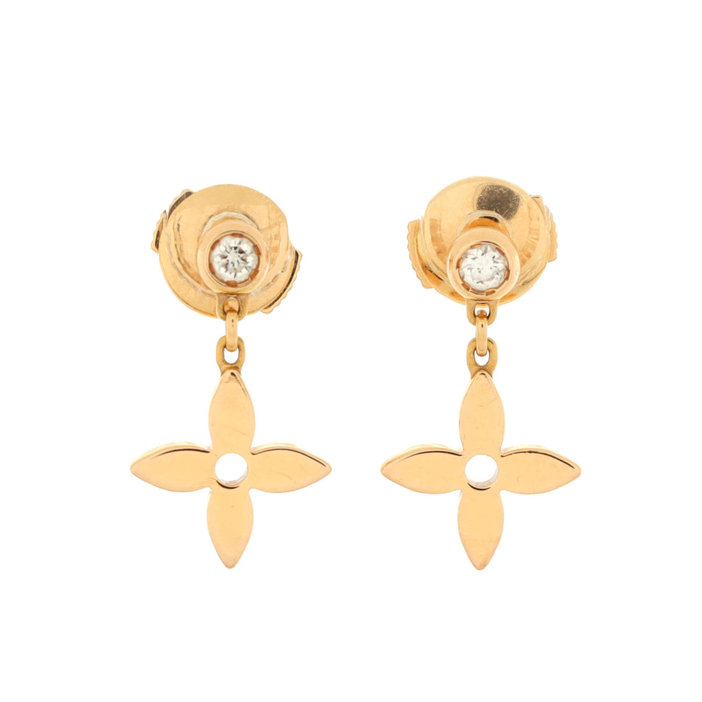 Shop Louis Vuitton Idylle blossom ear stud, pink gold and diamond