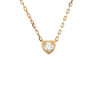 Cartier D'Amour Heart Pendant Necklace 18K Rose Gold with Diamond