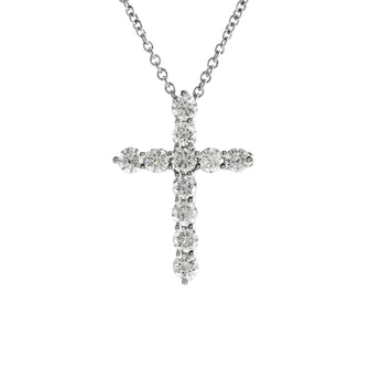 Tiffany & Co. Cross Pendant Necklace Platinum and Diamonds Small