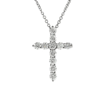 Tiffany & Co. Cross Pendant Necklace Platinum and Diamonds Small
