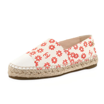 Chanel Women's Cap Toe Espadrilles Printed Canvas