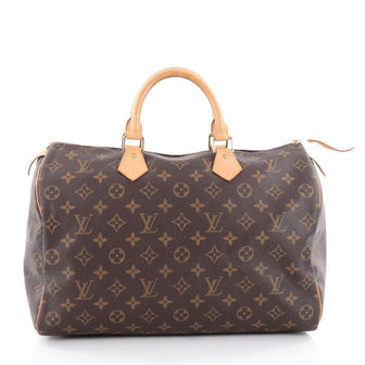 Louis Vuitton Speedy Handbag Monogram Canvas 35 Brown 2179804