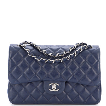 Chanel Classic Double Flap Bag Quilted Caviar Jumbo