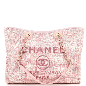 Chanel Deauville Tote Raffia with Glitter Detail Small