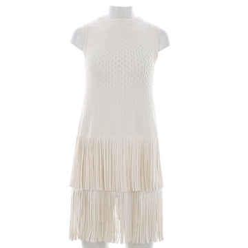 Alaia Women's Sleeveless Fringe Sweater Dress Viscose Blend