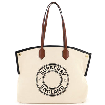 Burberry Large Logo Graphic Cotton Canvas Society Tote