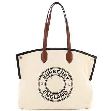 Burberry Logo Society Tote Printed Canvas Large