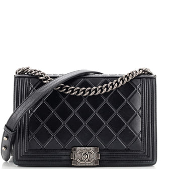 Chanel Paris-Salzburg Boy Flap Bag Embossed Calfskin New Medium