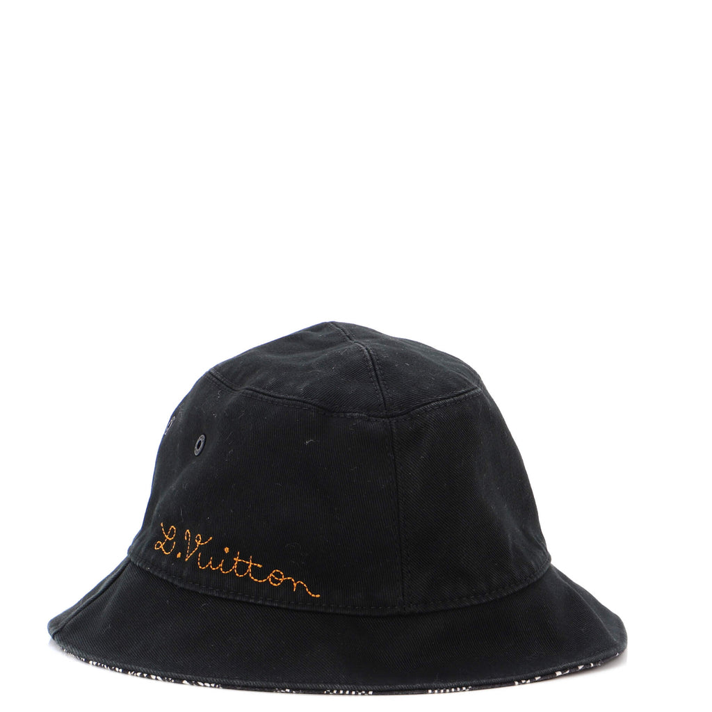 Louis Vuitton LV damier distorted hat Black Cotton ref.255987