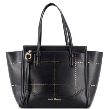 Salvatore Ferragamo Amy Tote Stitched Leather Medium