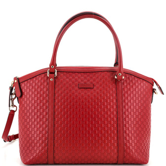 Gucci Britt Convertible Dome Satchel (Outlet) Microguccissima Leather Medium