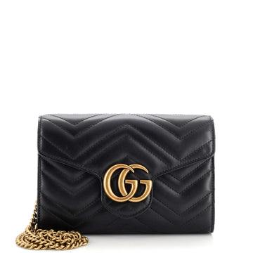 Gucci GG Marmont Chain Wallet Matelasse Leather Mini