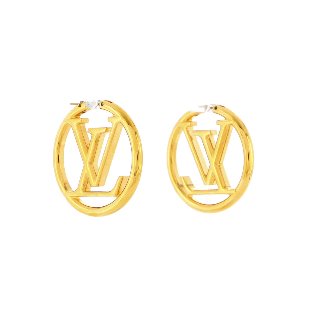 Louis Vuitton Louise Hoop Earrings Gold – Luxe Collective