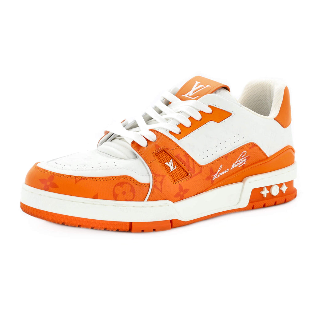 Louis Vuitton Men's LV Trainer Sneakers Monogram Taigarama Orange 218090155