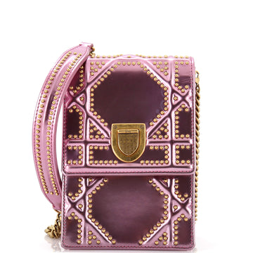 Christian Dior Diorama Vertical Clutch on Chain Studded Patent