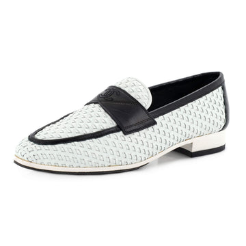 Chanel Women's CC Slip-On Loafers Woven Leather