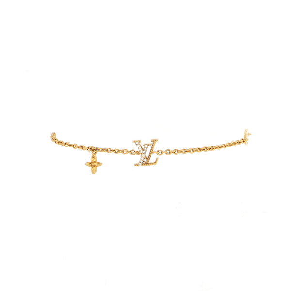 Louis Vuitton, Jewelry, Louis Vuitton Lv Iconic Bracelet Metal With  Crystals Gold