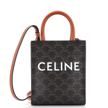 Celine Vertical Cabas Tote Triomphe Coated Canvas Mini
